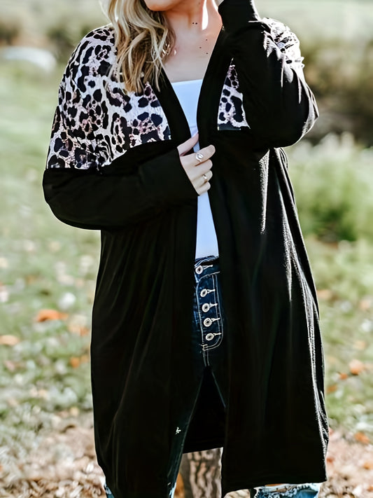  Leopard Print Long Cardigan