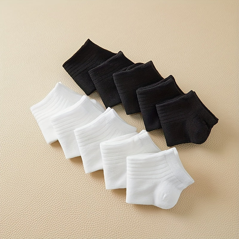 10 Pairs Ribbed Ankle Socks Women's Stockings