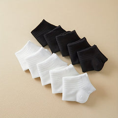 10 Pairs Ribbed Ankle Socks Women's Stockings