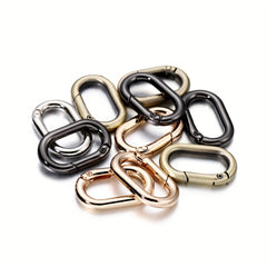 2Pcs Metal Oval Ring Spring Clasps Carabiner Keychain Bag Clips Hook