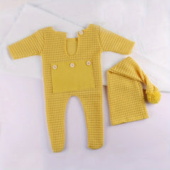 Baby Jumpsuit Photography Suit with Long-tailed Hat Set