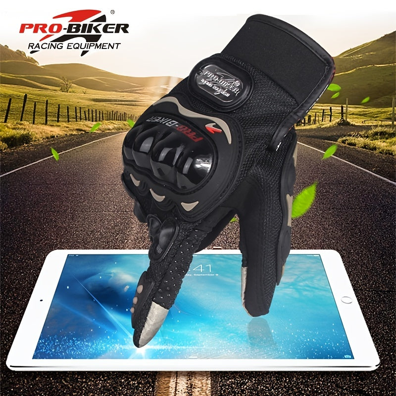 Riding Tribe Motorcycle Gloves Full Finger Touch Screen Hard Knuckle Safety