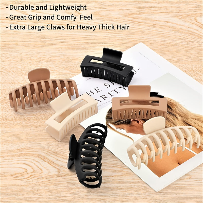 Matte Oversize Hair Claw Clips Non Slip Hair Jaw Clip For Thick Hair