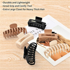 Matte Oversize Hair Claw Clips Non Slip Hair Jaw Clip For Thick Hair