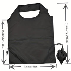 Foldable Drawstring Shopping Bag Reusable Grocery Shoulder Bag