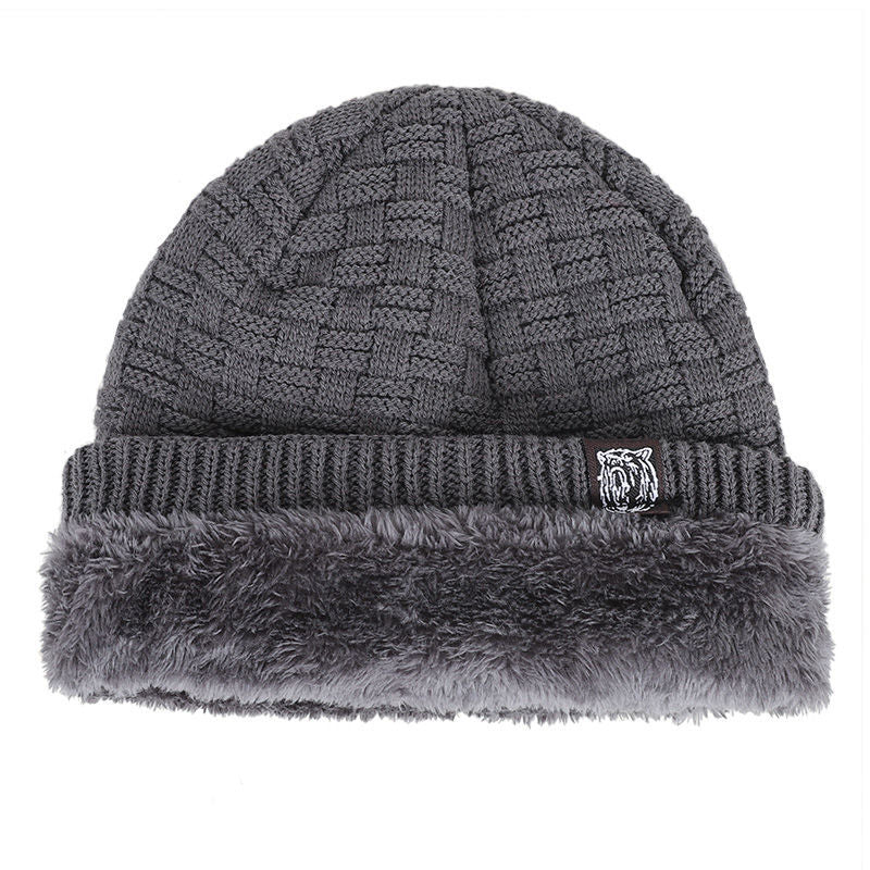 Men's Large Head Thickeden Woolen Warm Ear Protection Cold Hat
