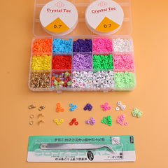 Colorful Beads Set with Elastic Threads and Tweezers