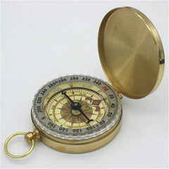 G50 Copper Pocket Watch & Compass Outdoor Tool