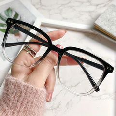 Square Anti Light Glasses For Women Men Students Jelly Lightweight Frame