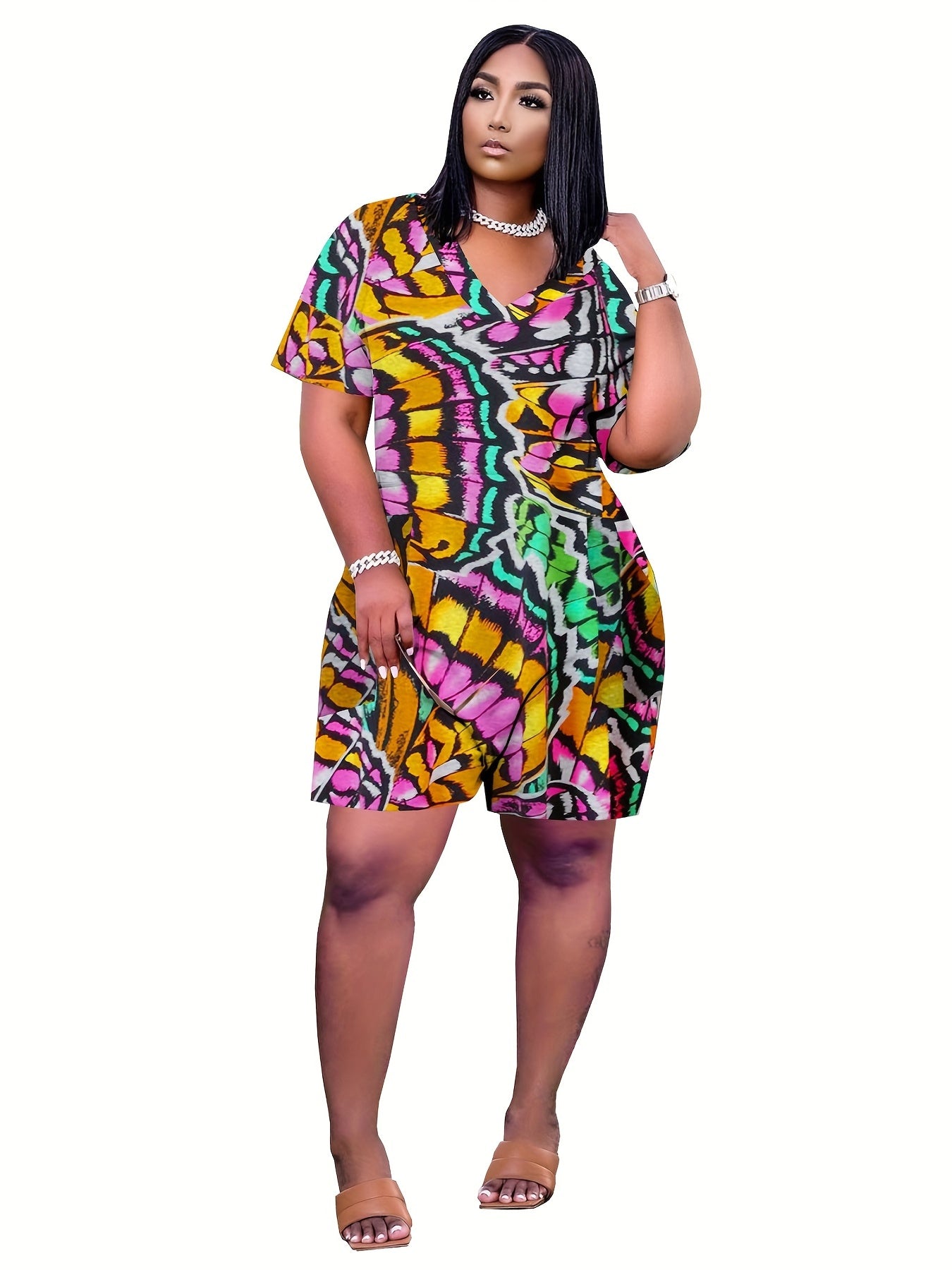Casual Short Sleeve Romper Jumpsuit Women's Clothing
