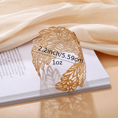Boho Chunky Bangle Bracelet Hollow Flower Cuff Women Girls Party Accessories