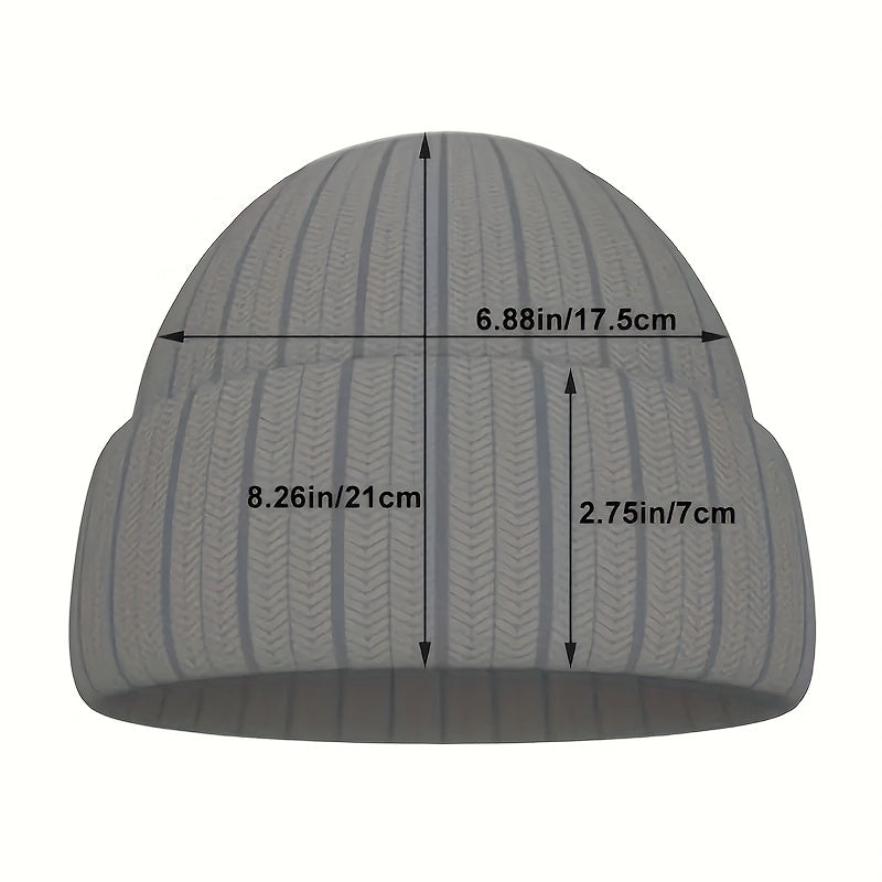 Happy Face Embroidered Beanie Hat