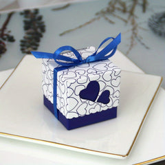 50pcs Peach Heart Candy Chocolate Party Favor Box for Birthdays Weddin