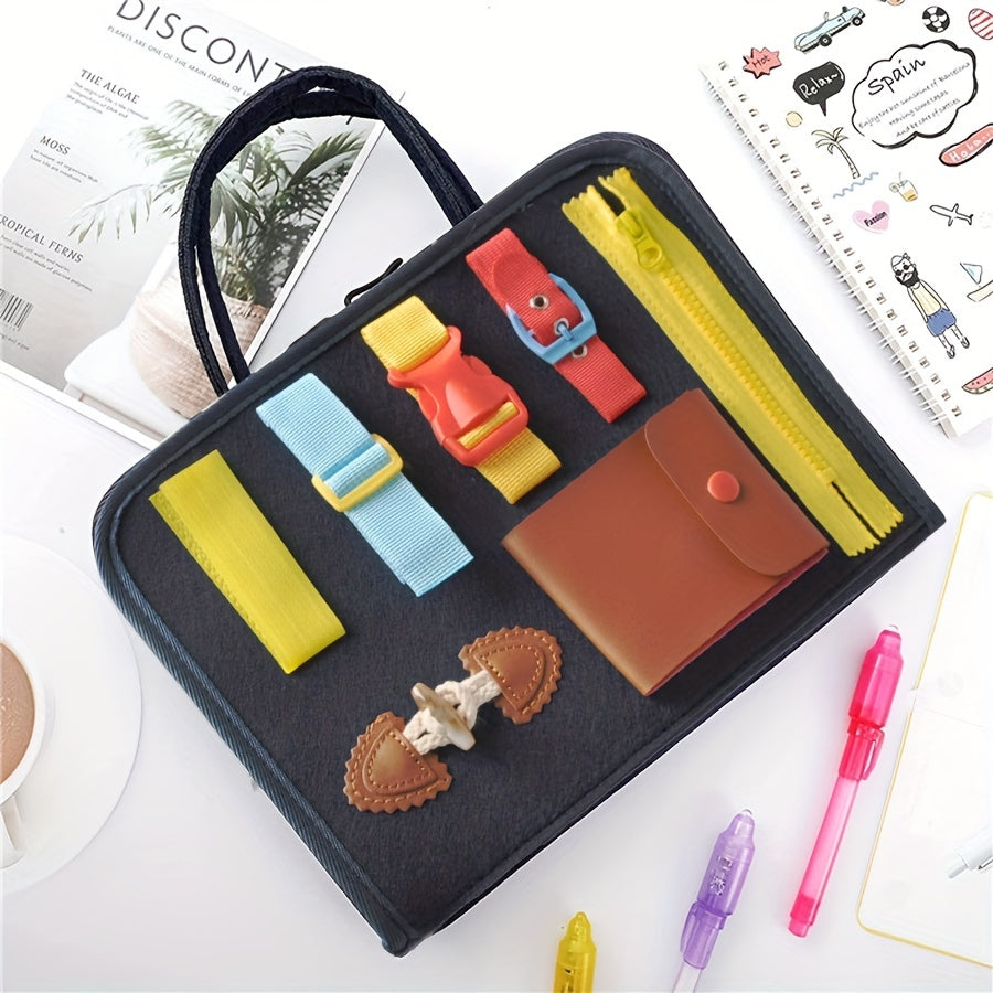 Busy Board Felt Toy Educational Learning Sensory Recognise Time Toy