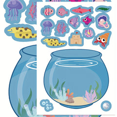 8pcs Marine Life Stickers for Laptops, Phones, Journals