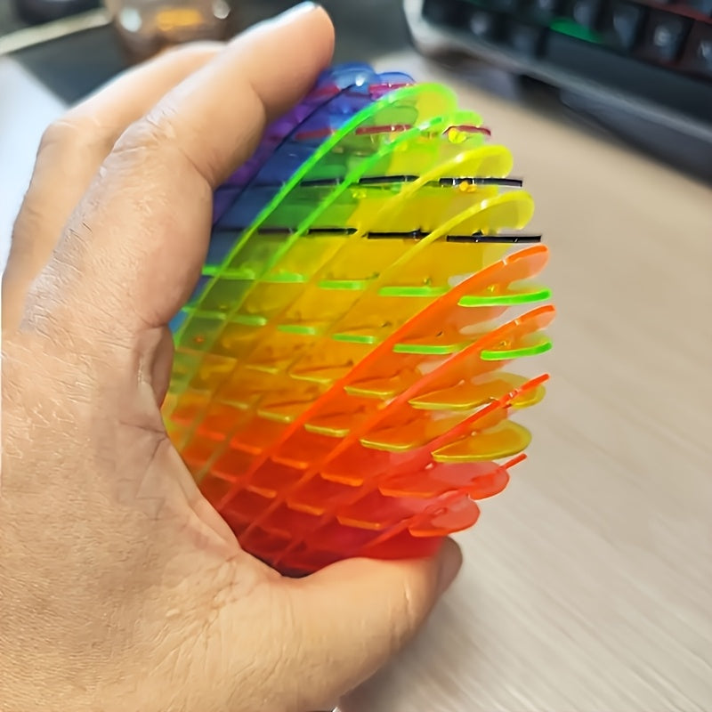 Colorful Stretchy Worm Fidget Toy in Vibrant Rainbow Colors
