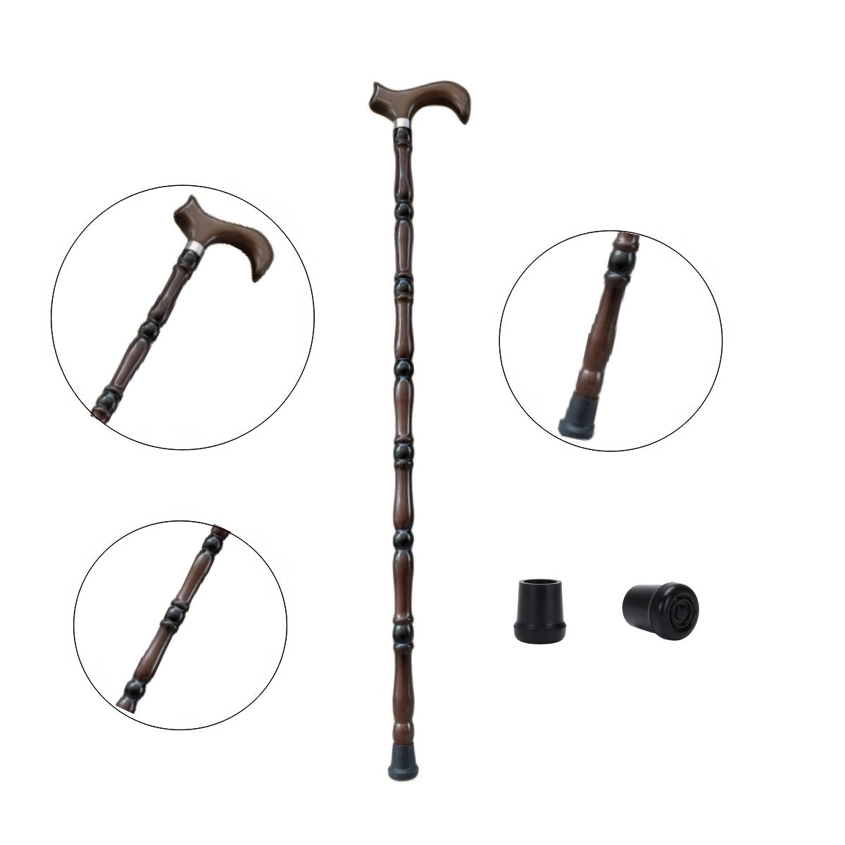 Non-slip Wooden Walking Stick Lightweight Cane for Hiking