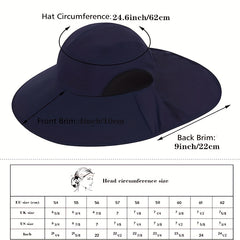 UPF 50 Wide Brim Sun Hat With Neck Flap Unisex Boonie Hat