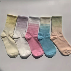 Gradient Ribbed Socks Soft Mid Tube Women's Stockings & Hosiery