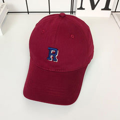 Men's R Letter Embroidery Baseball Cap Sun Hat Casual Style Hat