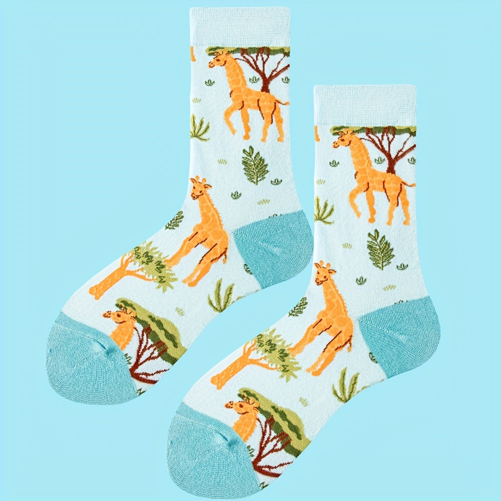 Giraffe Print Socks Women's Mid Tube Stockings