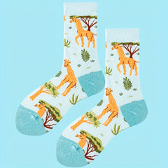 Giraffe Print Socks Women's Mid Tube Stockings