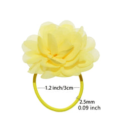 50pcs Chiffon Flower Hair Ties Ponytail Holders Hair Accessories For Girls