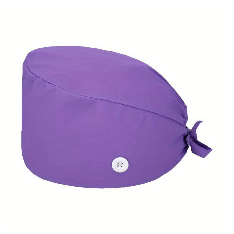 Solid Work Caps With Sweatband & Buttons Unisex Nurse Cap
