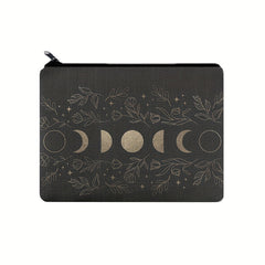Moon Print Carry All Pouch Zipper Storage Bag Cosmetic Coin Purse