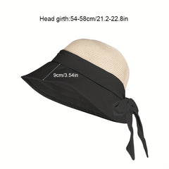 Bowknot Cotton Bucket Hat Hollow Breathable Travel Beach Sun Hats