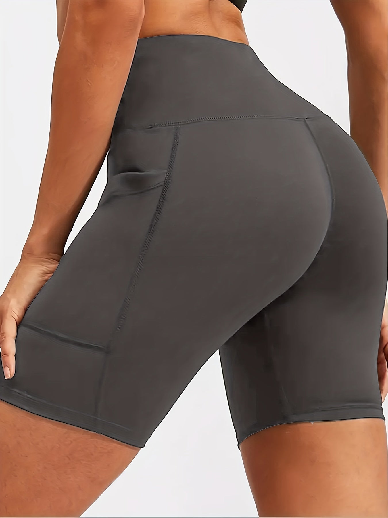 High Stretch Biker Shorts with Side Pockets