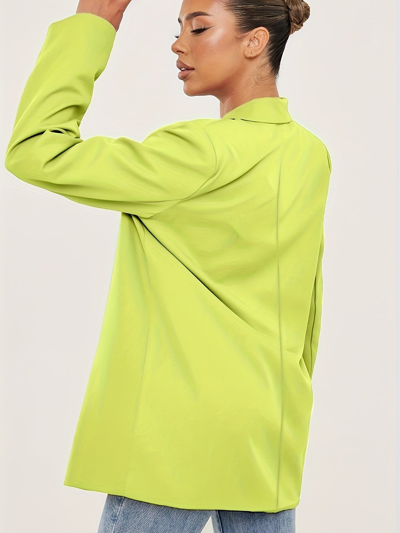  Solid Long Sleeve Workwear Blazer