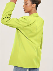  Solid Long Sleeve Workwear Blazer