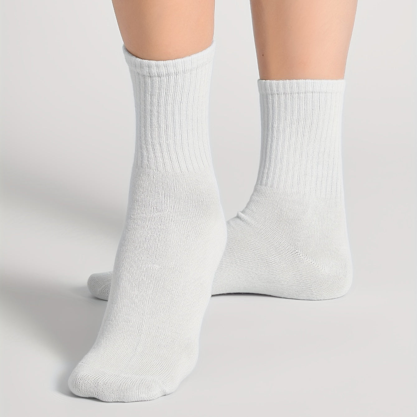 10 Pairs Ribbed Socks Soft Women's Mid Tube Stockings Hosiery