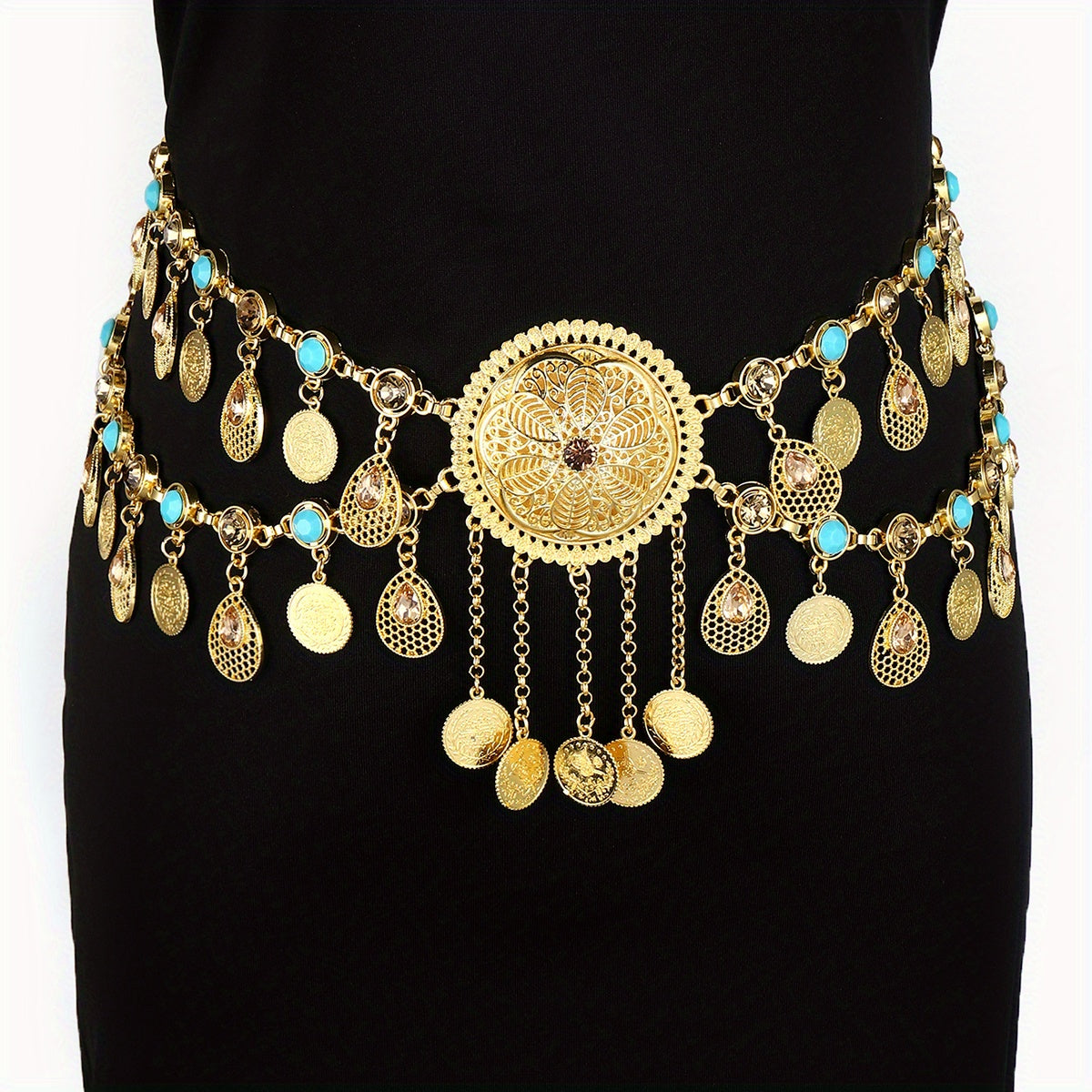 Coin Tassel Waist Chain Ethnic Waistband For Girls