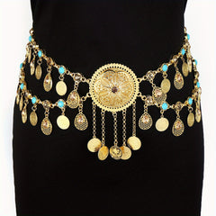 Coin Tassel Waist Chain Ethnic Waistband For Girls