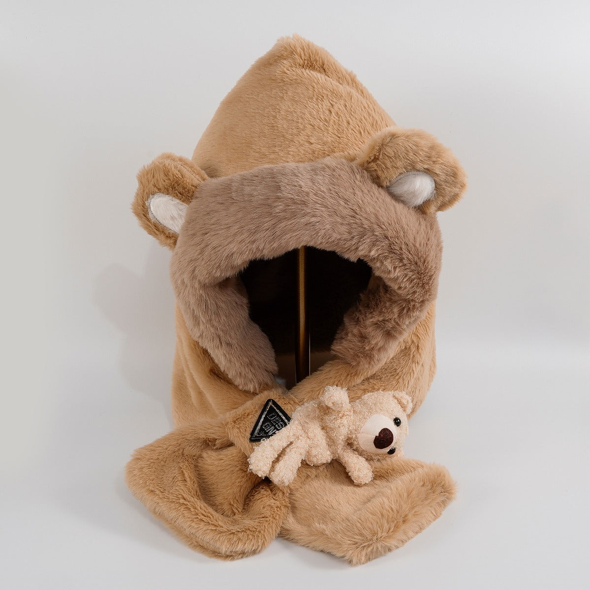 2pcs Winter Cashmere Scarf Hat with Animal Ears for Girls