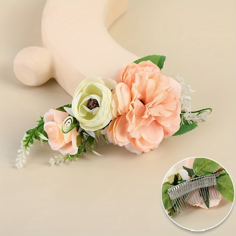Boho Rose Side Comb Floral Hair Accessory