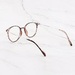 Leopard Print Round Frame Anti Light Glasses