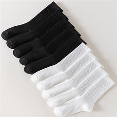 10 Pairs Comfy Breathable Women's Solid Socks All match Stockings & Hosiery