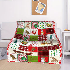 Christmas Decoration Throw Blanket Winter Warm Soft Flannel Lightweight Blanket