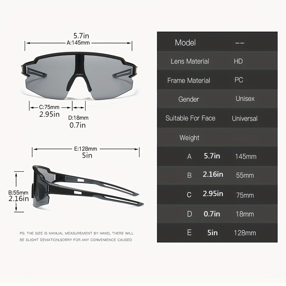 Men's Big Frame Glasses Outdoor Sports Skiing Riding Sunglasses UV400