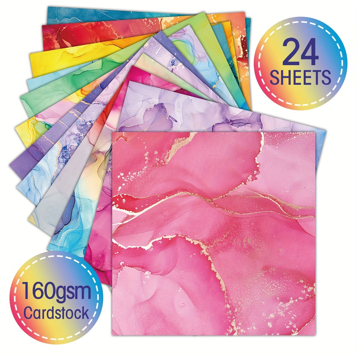 Scrapbook Paper Pad 24 Sheets Colours Pattern Cardstock 6 X 6 Decorative Art Pap