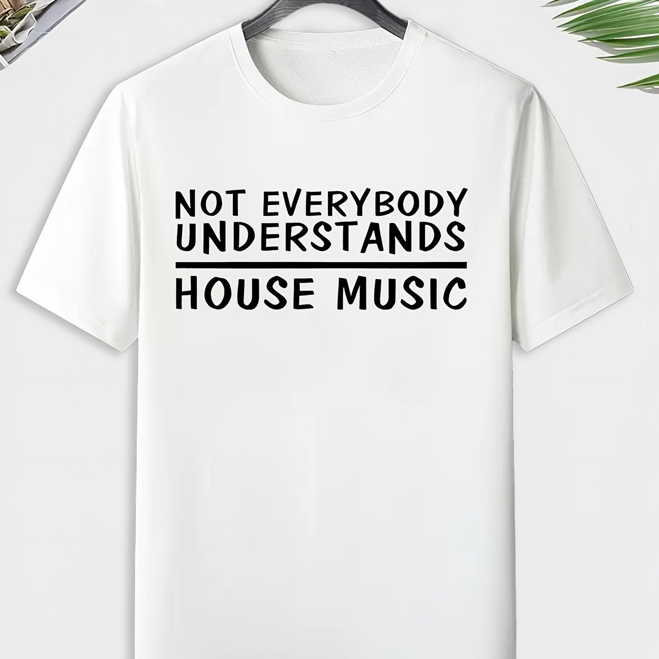 Men's House Music Print T shirt Comfy Crew Neck Tee For Outdoor