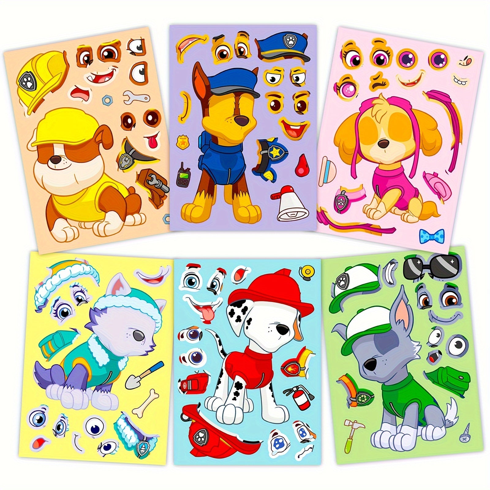 6 Sheets Anime Dog Stickers DIY Party Favors