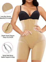 High Waist Zipper Shaping Shorts Tummy Control Compression Shorts