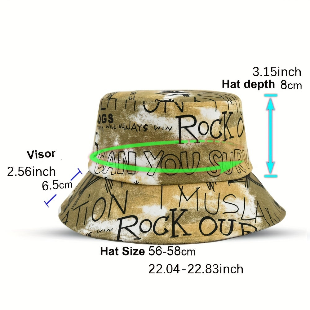 Tie Dye Graffiti Bucket Hat Basin Hat Sun Hat Male
