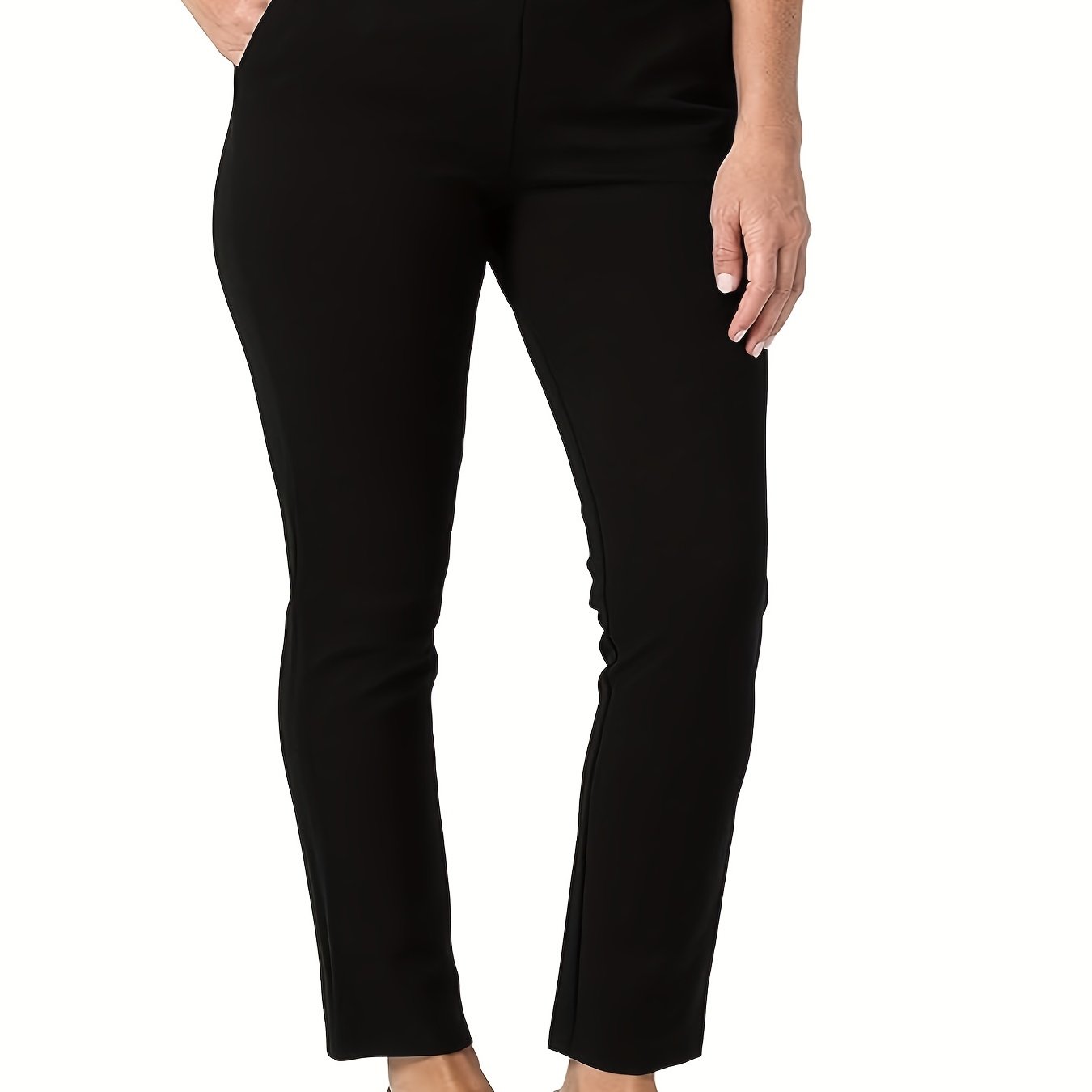  Women's Straight Leg Stretch Trousers With Pockets