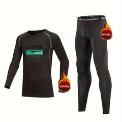 2pcs Kids Compression Fleece Sets Long Sleeve Pullover