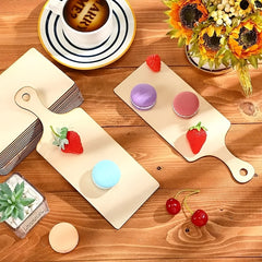8pcs Mini Wooden Cutting Board With Handle & Ropes